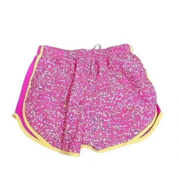 Nike Dri Fit Tempo Athletic Running Shorts Pink Floral Yellow Trim Womens Size S - Picture 2 of 9